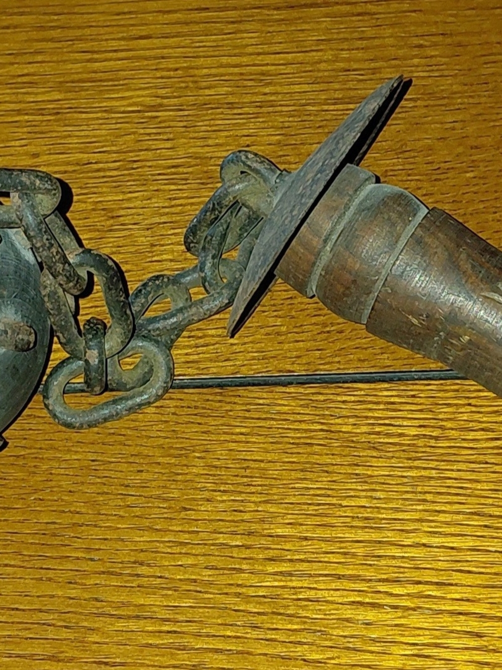 Man Cave Decor  Vintage-Style Ball & Chain Accessory in Aged Brown